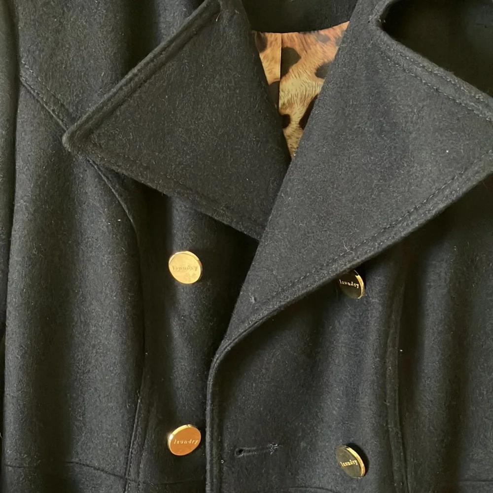 Laundry by Shelli Segal wool coat in dark navy - Picture 3 of 10